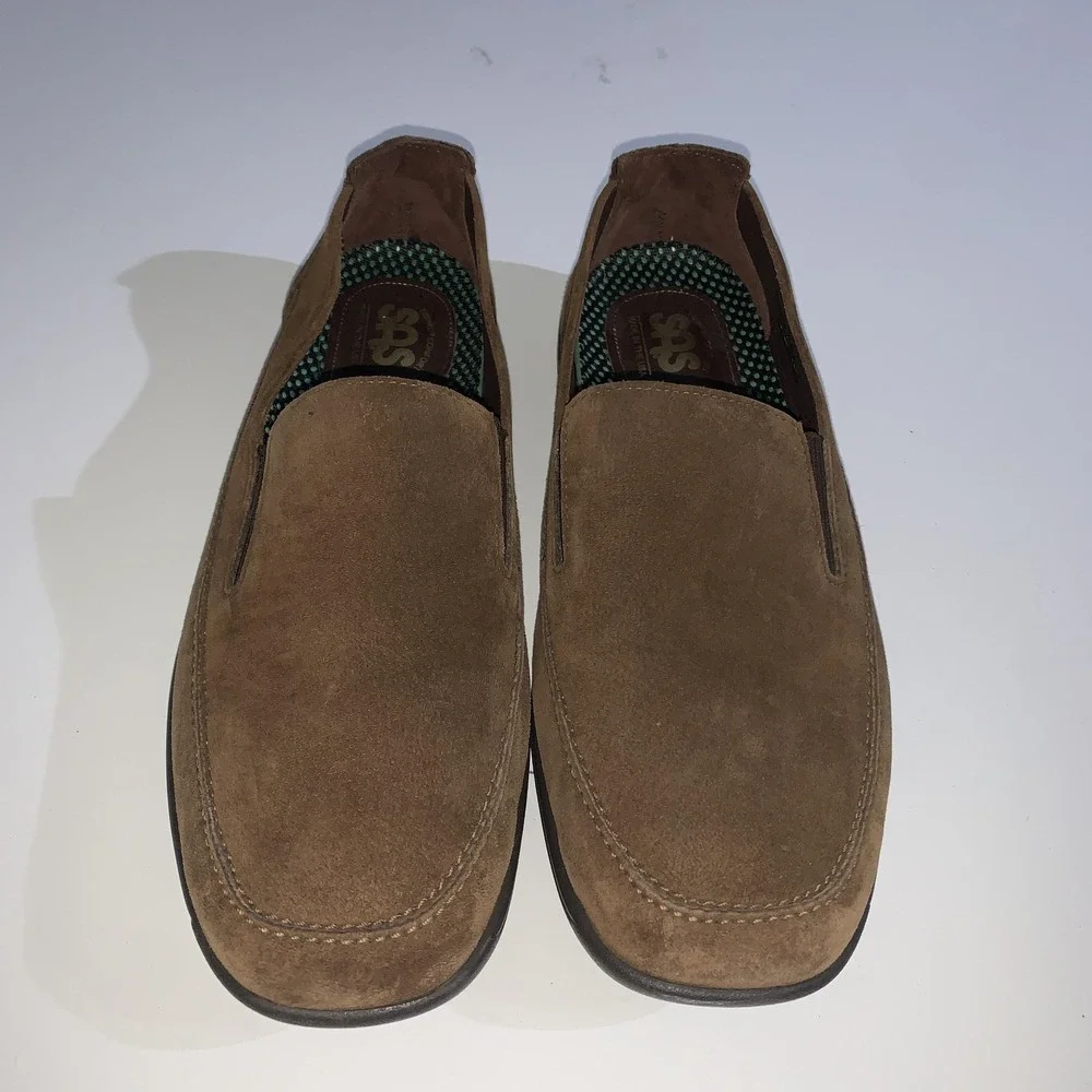 SAS Loafers  Mens 12.5 M Weekender Brown Suede Slip On Comfort Made In USA